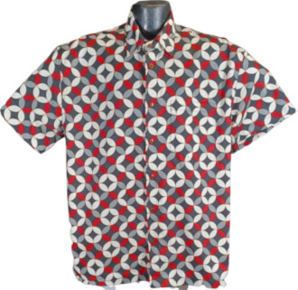 Melrose Red and Black  Retro  Hawaiian Aloha Shirt